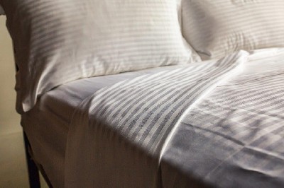 Satin Stripe Flat Sheet 